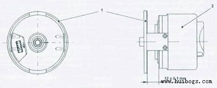 圖3 1為1FT603.-4電機(jī)內(nèi)置編碼器的支持盤 2為編碼器